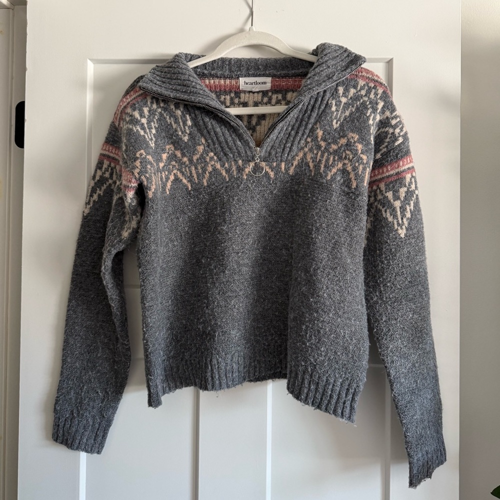 Fair Isle 1/4 zip Women's Sweater